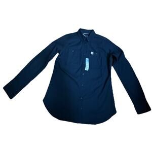 NWT CARHARTT Women’s Black Rugged Professional Relaxed Fit Canvas Work Shirt XS